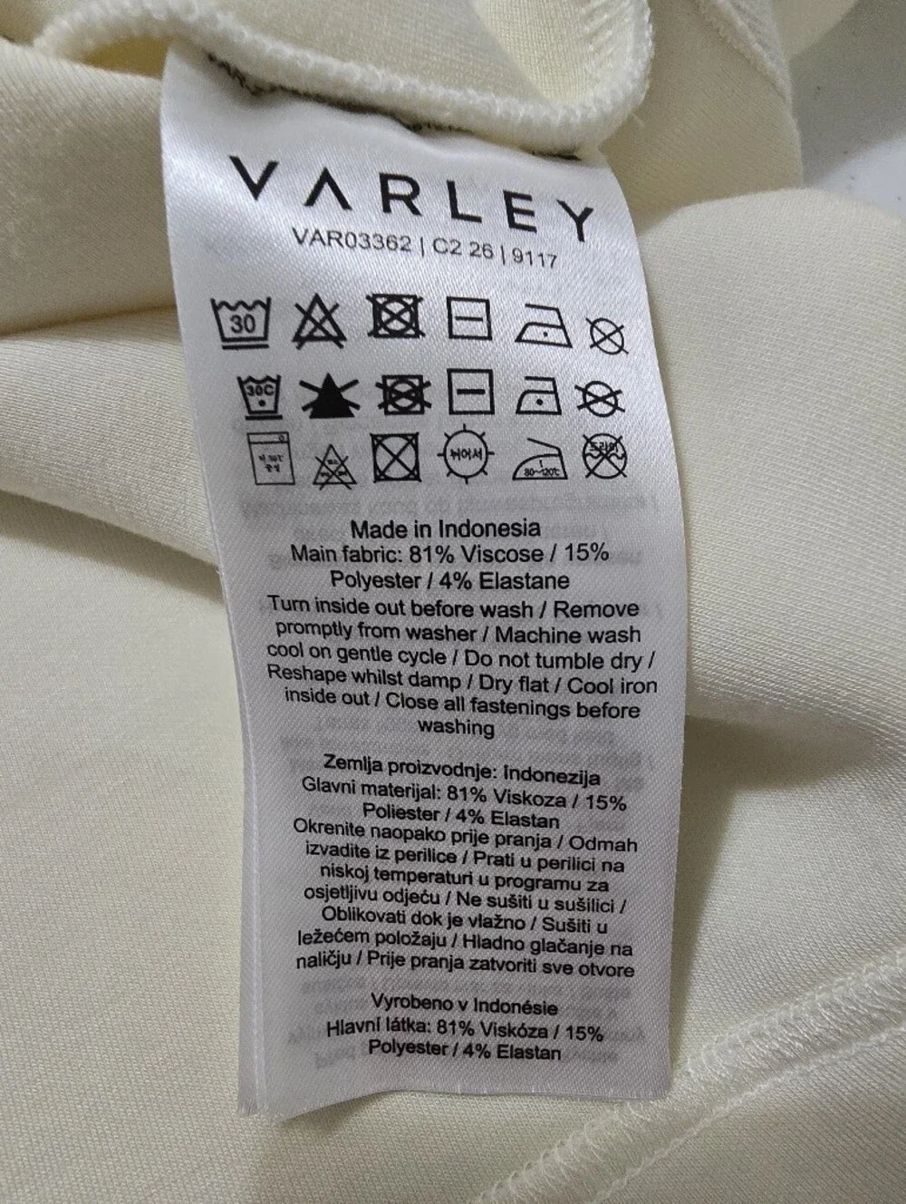 Varley Simmons Half-Zip Tank Doublesoft Pristine Cream Women's XL Sleeveless